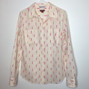 Pink Seahorse Dress Shirt Botton Down
